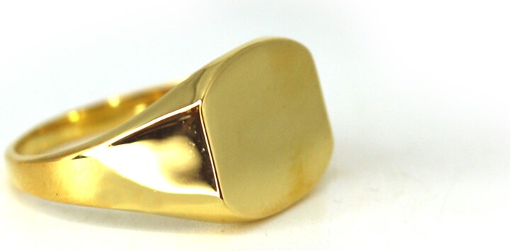 Vicstonenyc Fine Jewelry Bold Chic Signet Yellow Gold Vermeil Ring For Men