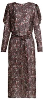 Thumbnail for your product : ATTICO Livia Rose-print Silk-chiffon Dress - Black Print