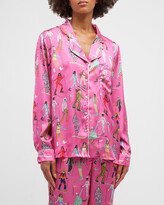 Thumbnail for your product : Karen Mabon Cropped Printed Satin Pajama Set