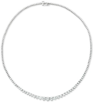 Macy's Diamond Fancy 17" Collar Tennis Necklace (15 ct. t.w.) in 14k White Gold