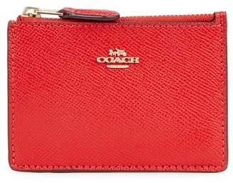 Coach Red Pebbled Leather Card Holder