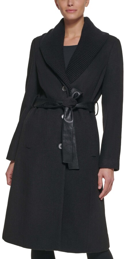 dkny belted coat