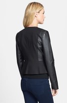 Thumbnail for your product : MICHAEL Michael Kors Stretch Cotton & Faux Leather Zip Jacket