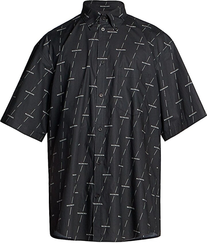 Balenciaga Normal fit short-sleeve logo shirt - ShopStyle