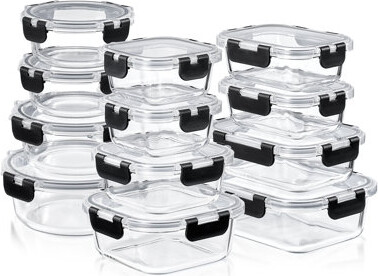 Sorbus 24-piece Glass Food Storage Containers With Lids - Airtight, Microwave, Dishwasher, And Oven Safe Meal Prep Containers