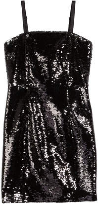 Milly Spaghetti-Strap Sequin Dress, Size 8-16