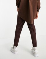 Thumbnail for your product : ASOS DESIGN tapered smart pants in burgundy stripe