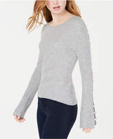Thumbnail for your product : Ultra Flirt By Ikeddi Juniors' Faux-Pearl Rib-Knit Sweater