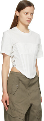 Dion Lee White Jersey Corset T-Shirt