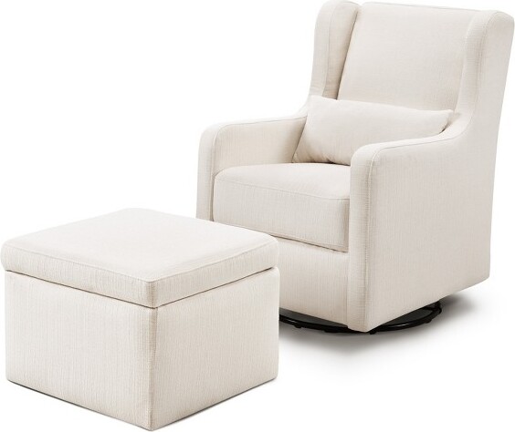 Carter's by DaVinci Carter'sbydaVinciAdrianSwivelGliderwithStorageOttoman-PerformanceCreamLinen