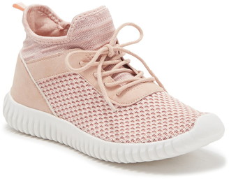 blush color sneakers