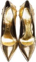 Thumbnail for your product : Alexander McQueen Metallic Gold Pearl Pumps