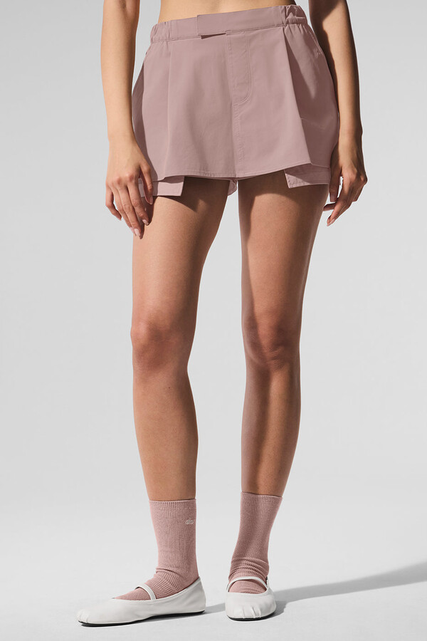 Alo | Flip It Mini Skort Top in Taupe Beige Size: XS