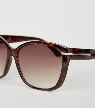 New Look Tortoiseshell Effect Rectangle Sunglasses