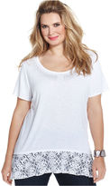 Thumbnail for your product : Style&Co. Plus Size Studded Lace-Hem Top