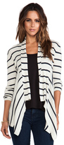 Thumbnail for your product : Autumn Cashmere Striped Ribbed Drape Cardigan