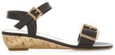 Thumbnail for your product : New Look Teens Black and Gold Buckle Cork Wedges