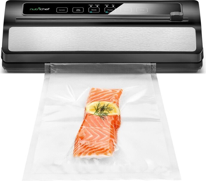 Nutrichef Automatic Food Vacuum Sealer - Electric Air Sealing Preserver System with Reusable Vacuum Food Bags