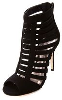 Thumbnail for your product : Charlotte Russe Anne Michelle Super Strappy Caged Peep Toe Heels