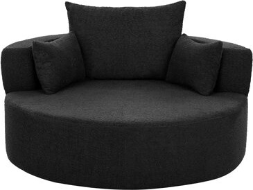Wrought Studio 360° Swivel Chair Accent Barrel Chair Swivel Round Sofa Chair With 3 Removable Pillows For Living Room