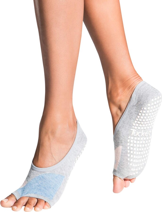 Ballet Pure Barre +MD 2 Pack Yoga Socks for Women Non Slip Toeless Yoga Socks with Grips for Pilates