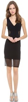 Thumbnail for your product : Monique Lhuillier Seamed Dress with Lace Insets