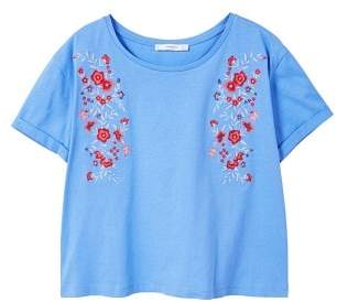 MANGO Embroidered flowers t-shirt