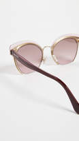 Thumbnail for your product : Miu Miu Cut Frame Mirrored Sunglasses