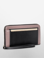 Thumbnail for your product : Calvin Klein Amelia Textured Portfolio Zip Around Wristlet