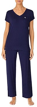 Ralph Lauren Ralph Polka Dot Short Sleeve Long Pajama Set