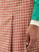Thumbnail for your product : Wales Bonner Pleated Checked Wool-blend Midi Skirt - Red Multi