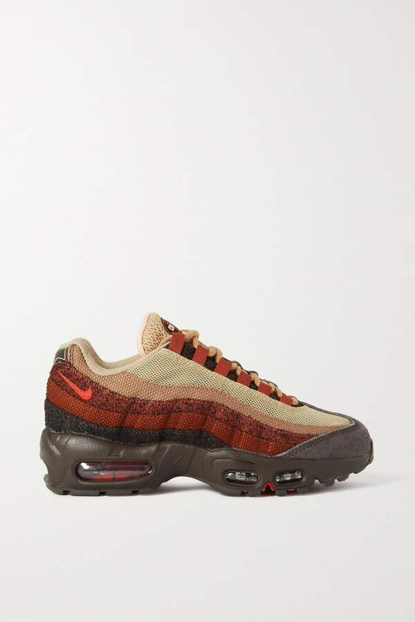 Nike Air Max 95 Anatomy Mesh, Canvas And Faux Suede Sneakers