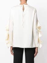 Thumbnail for your product : P.A.R.O.S.H. pleated trim blouse