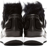 Thumbnail for your product : Pierre Hardy Black Fur Accent Sneakers