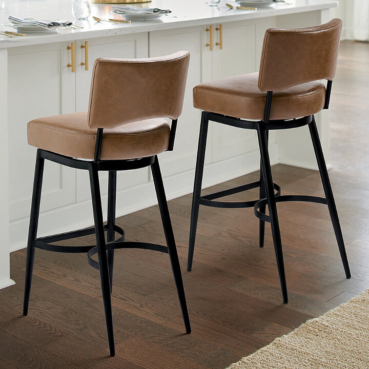 Grandin Road Kellan Low Back Swivel Bar & Counter Stool ShopStyle