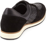 Thumbnail for your product : Sesto Meucci Casia Woven Leather Sneaker, Black