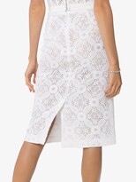 Thumbnail for your product : Alexander McQueen High-Waist Lace Pencil Skirt