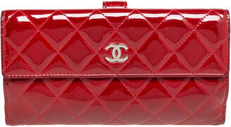 Chanel Red Quilted Patent Leather CC Brilliant Continental Wallet -  ShopStyle