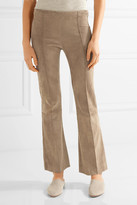 Thumbnail for your product : The Row Beca Cropped Stretch-suede Flared Pants - Sand