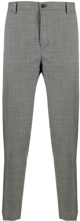 mens casual street plaid cropped pants