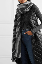 Thumbnail for your product : Rag & Bone Fringed Zebra-print Wool-blend Scarf - Zebra print