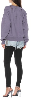 Unravel Distressed cotton hoodie