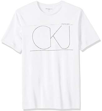 Calvin Klein Calvin Klein Men's Logo Oultine Font Short Sleeve T-Shirt