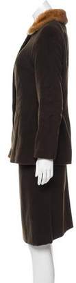 Dolce & Gabbana Fur-Trimmed Angora Skirt Suit