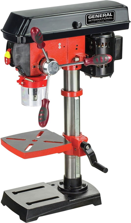 GENERAL INTERNATIONAL 10 inch Bench Mount Drill Press 5-Speed w/Laser System and LED Light DP2002