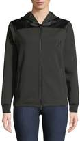 Thumbnail for your product : Emporio Armani Zip-Front Hoodie w/ Logo & Satin Trim