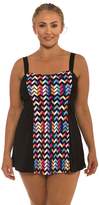 Thumbnail for your product : Capriosca Zig Zag Wide Strap Swim Dress