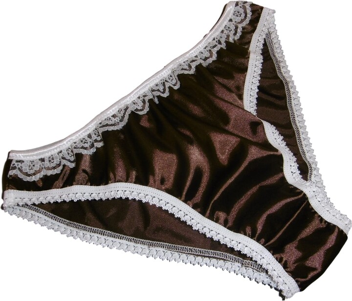 François de Loire Shiny Satin and lace Bikini Briefs Panties Knickers