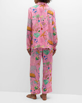 Thumbnail for your product : Karen Mabon Elephant in the Room Satin Long Sleeve Pajama Set