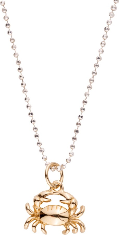 Oanasavu.creations Silver / Gold Chic Summer Handcrafted Gold Crab Pendant Silver Necklace